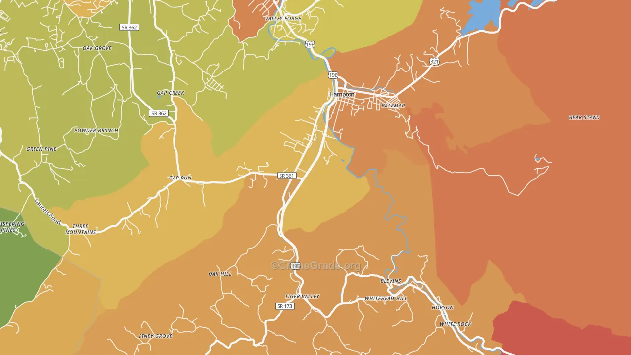 37658, TN Map of Drug-Related Crime Rates