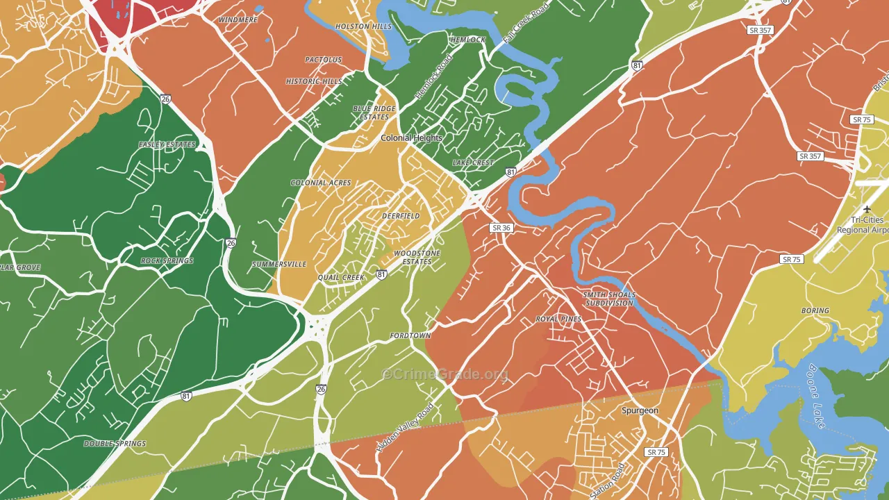 37663, TN Map of Drug-Related Crime Rates