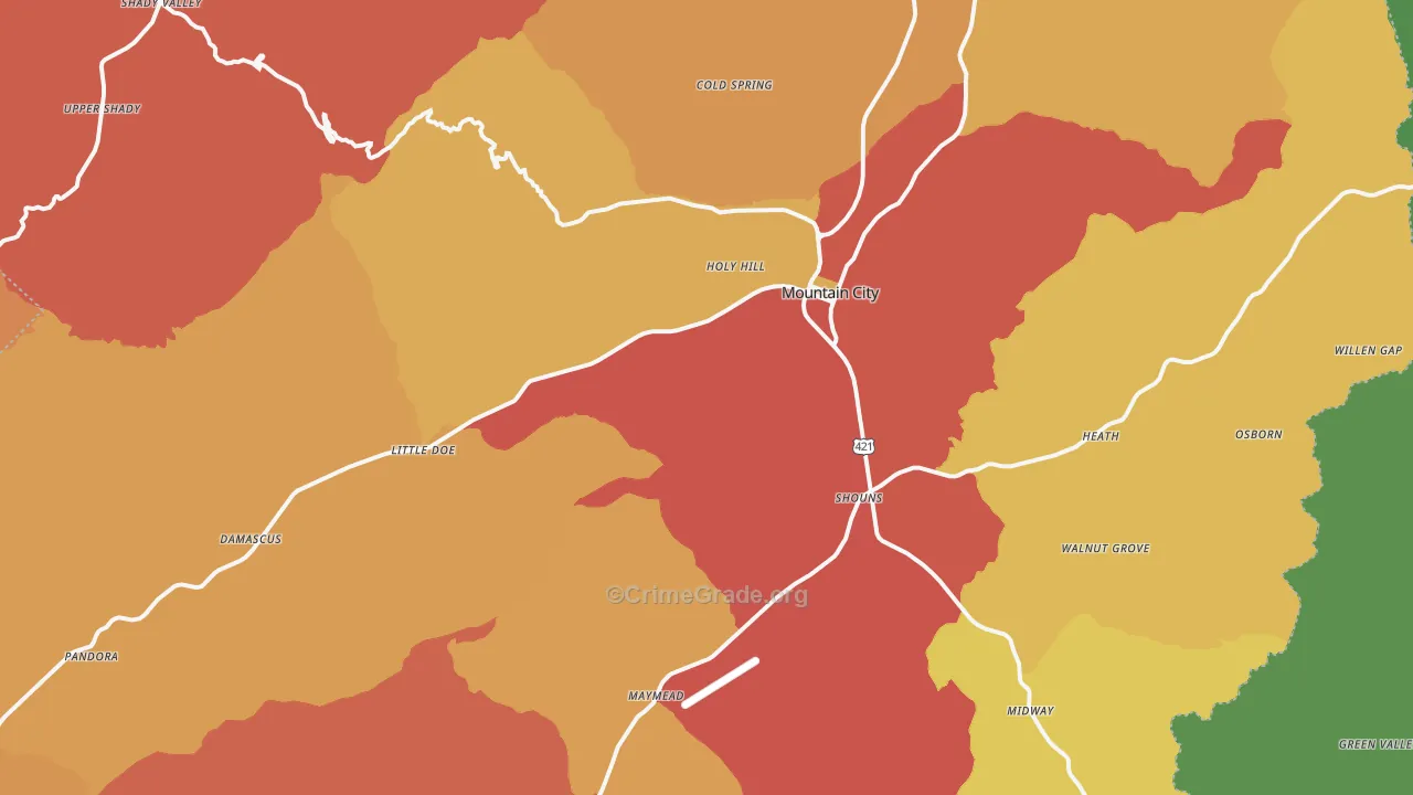 37683, TN Map of Drug-Related Crime Rates