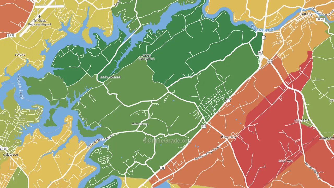 37686, TN Map of Drug-Related Crime Rates