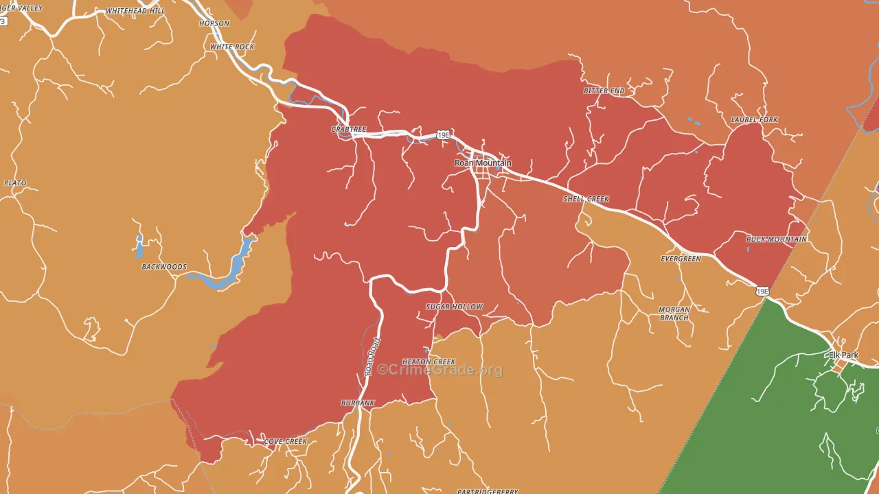 37687, TN Map of Drug-Related Crime Rates