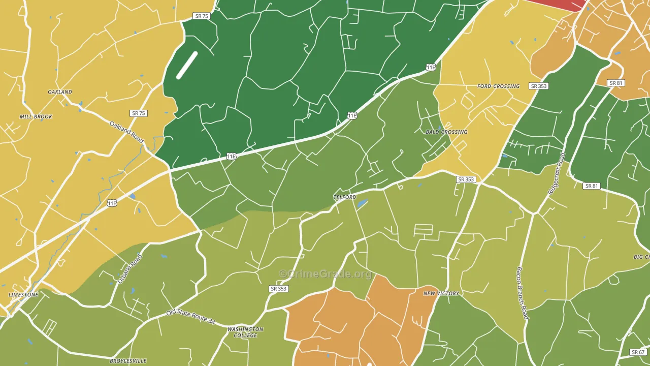 37690, TN Map of Drug-Related Crime Rates