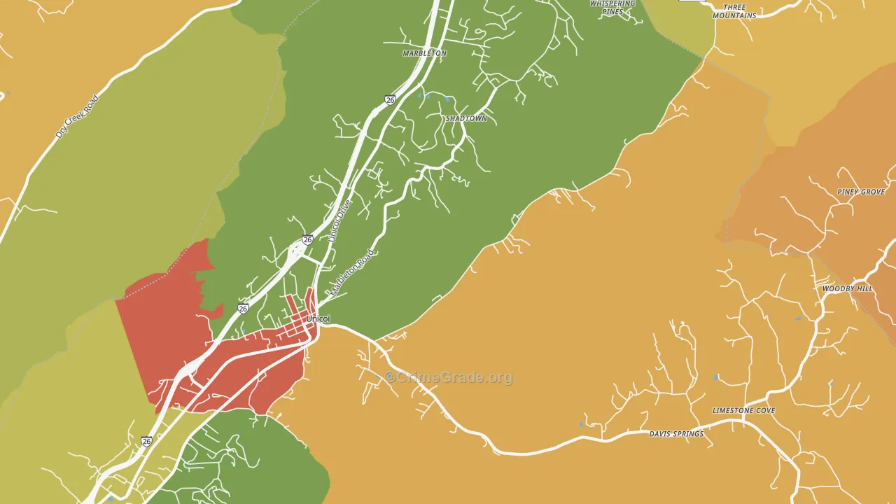 37692, TN Map of Drug-Related Crime Rates