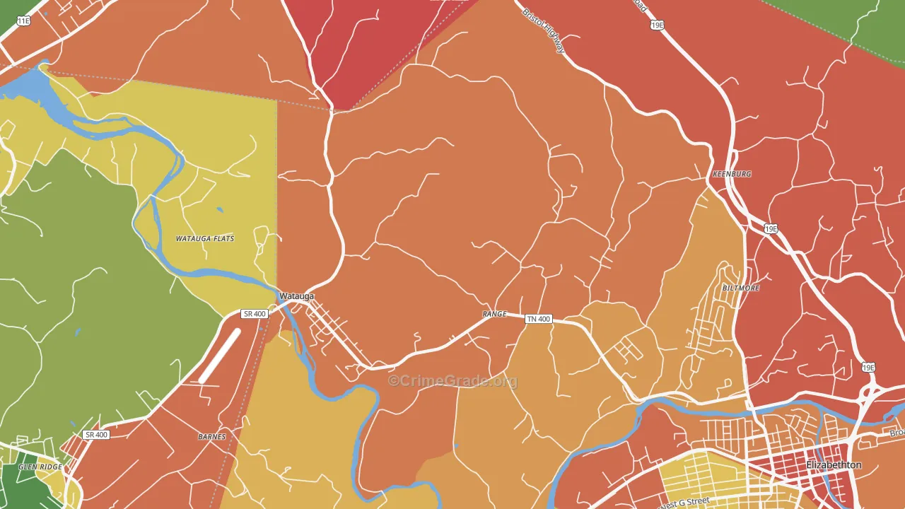 37694, TN Map of Drug-Related Crime Rates