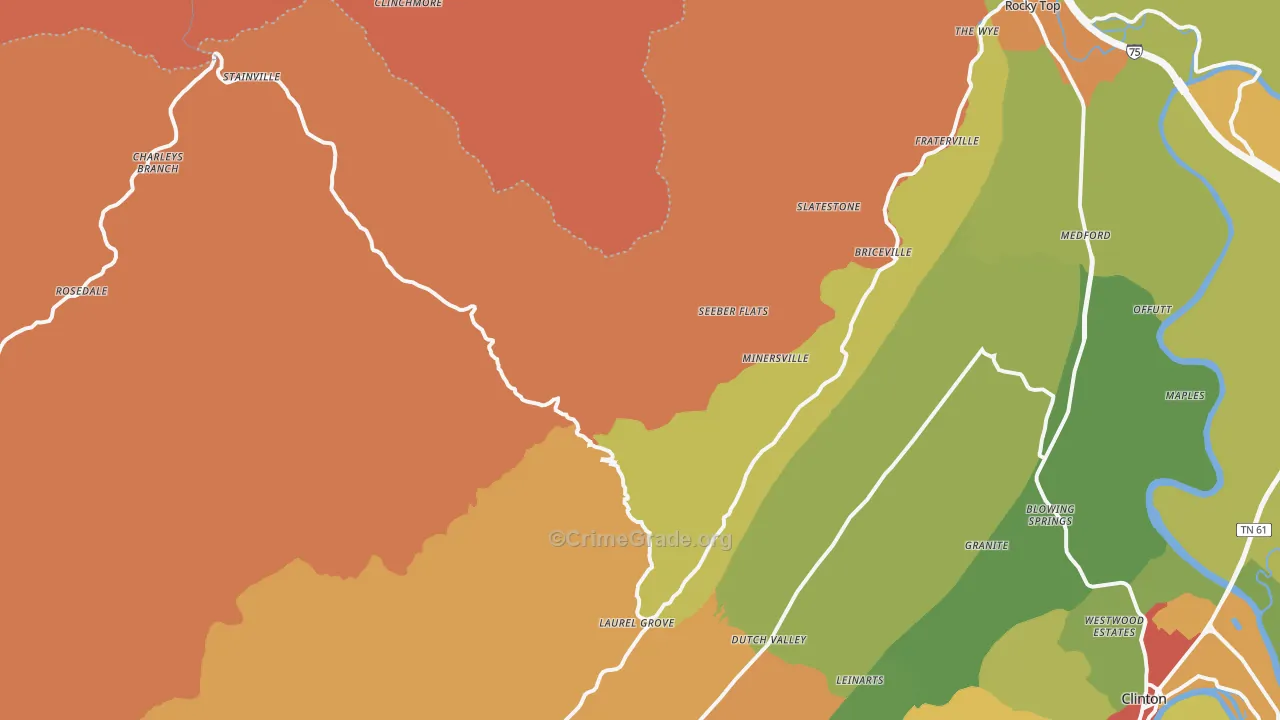 37710, TN Map of Drug-Related Crime Rates