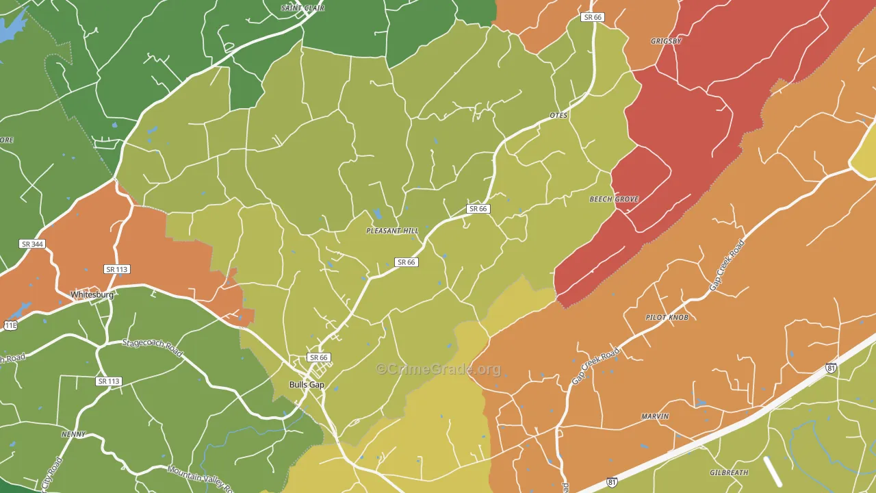 37711, TN Map of Drug-Related Crime Rates