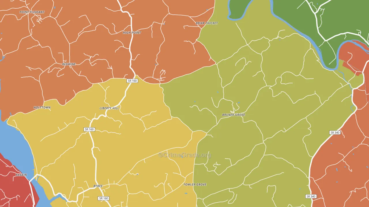 37713, TN Map of Drug-Related Crime Rates