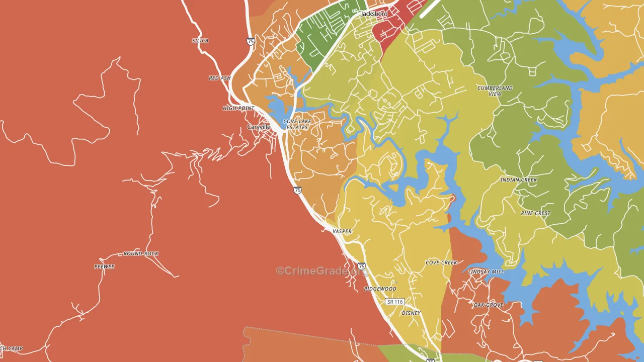 37714, TN Map of Drug-Related Crime Rates