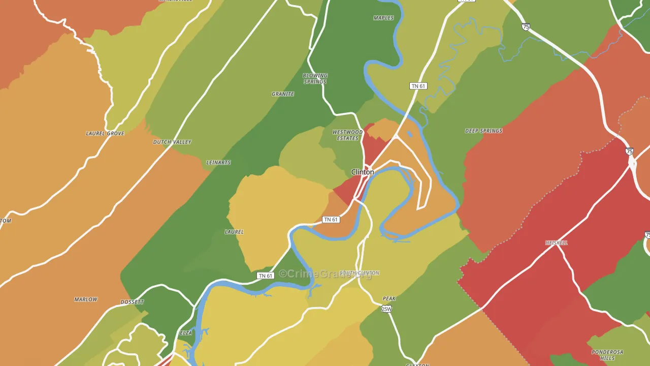 37716, TN Map of Drug-Related Crime Rates