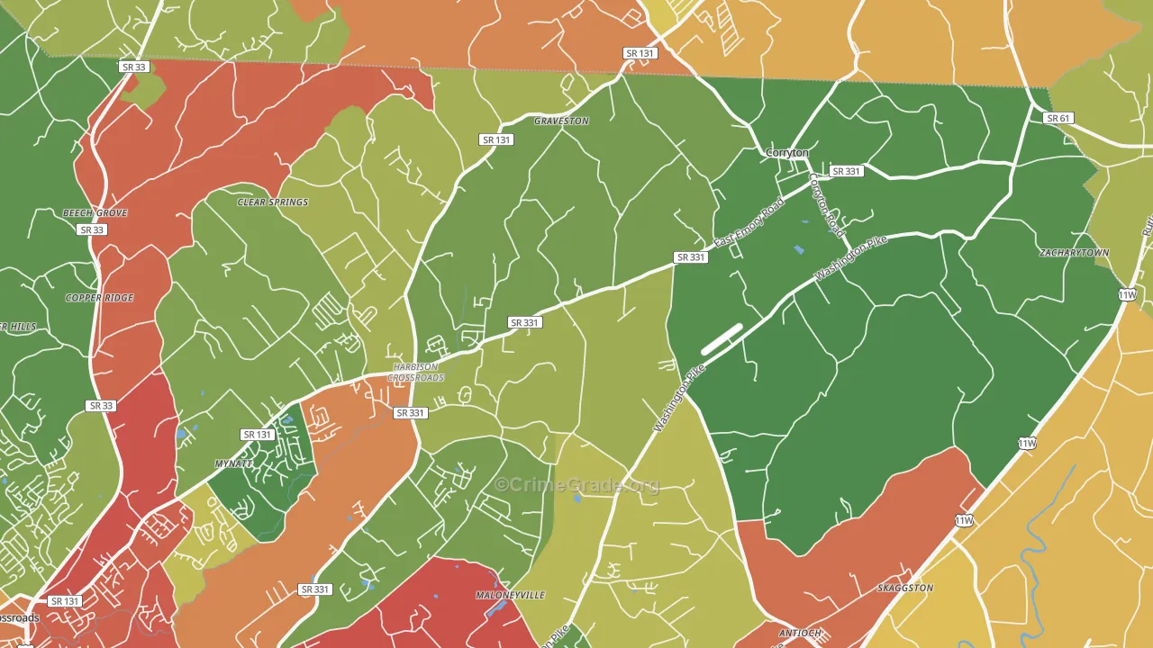 37721, TN Map of Drug-Related Crime Rates