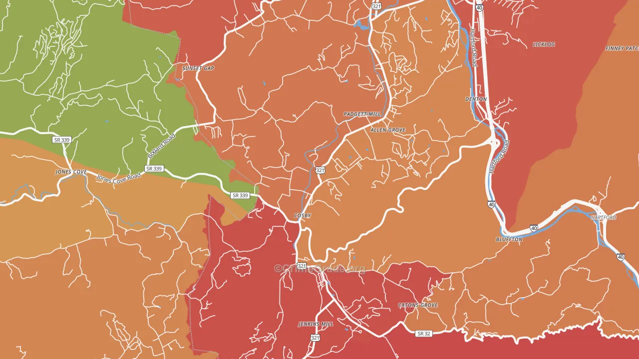 37722, TN Map of Drug-Related Crime Rates