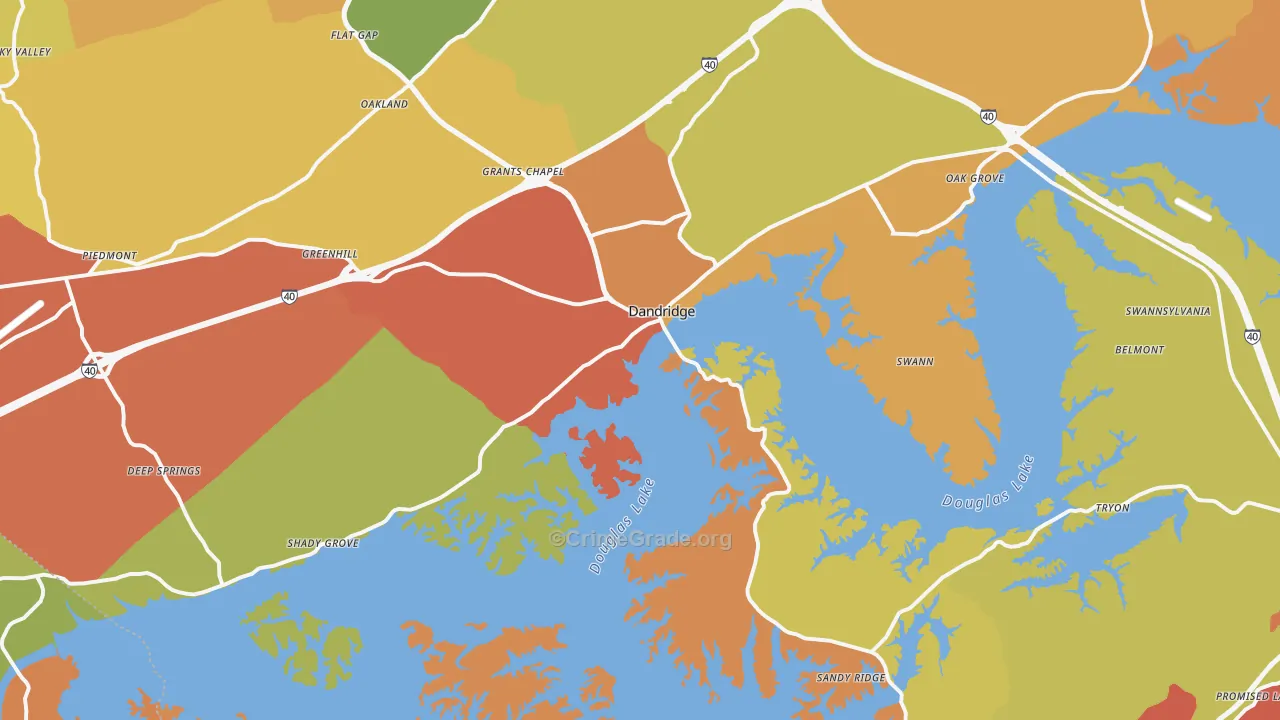 37725, TN Map of Drug-Related Crime Rates