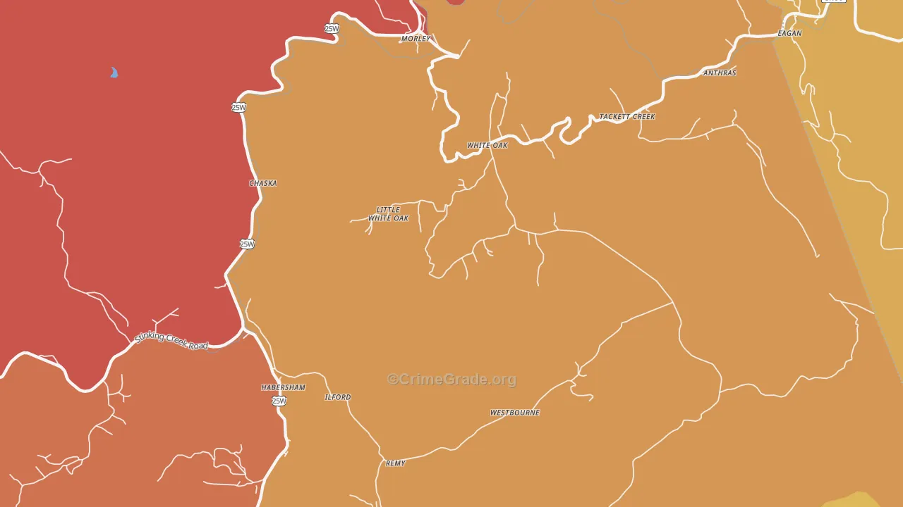 37729, TN Map of Drug-Related Crime Rates