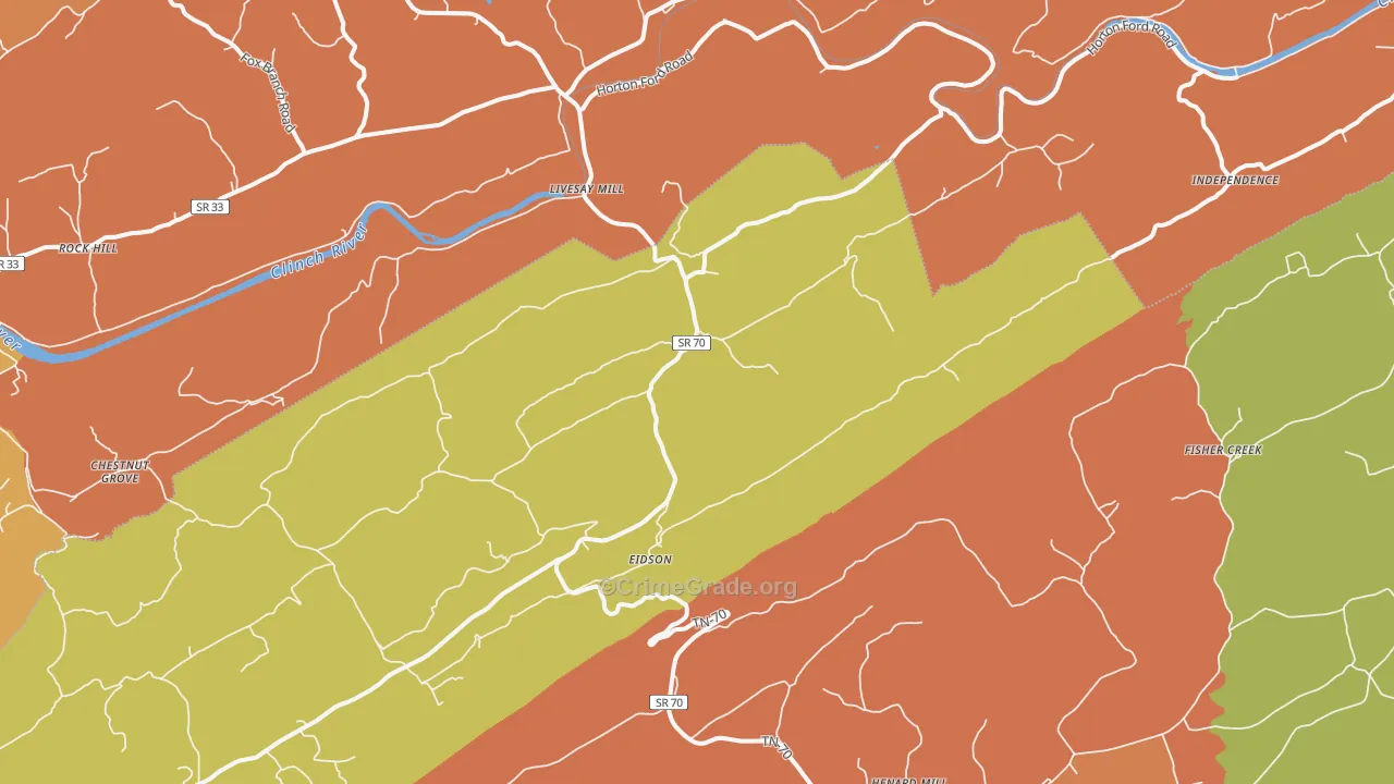37731, TN Map of Drug-Related Crime Rates