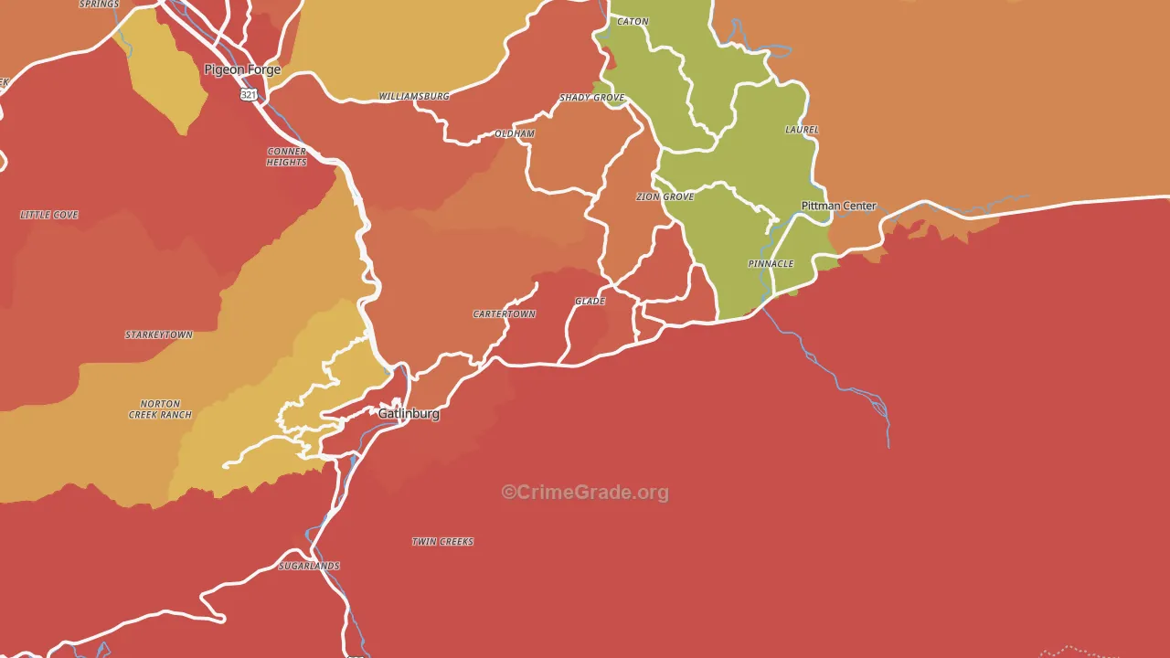 37738, TN Map of Drug-Related Crime Rates