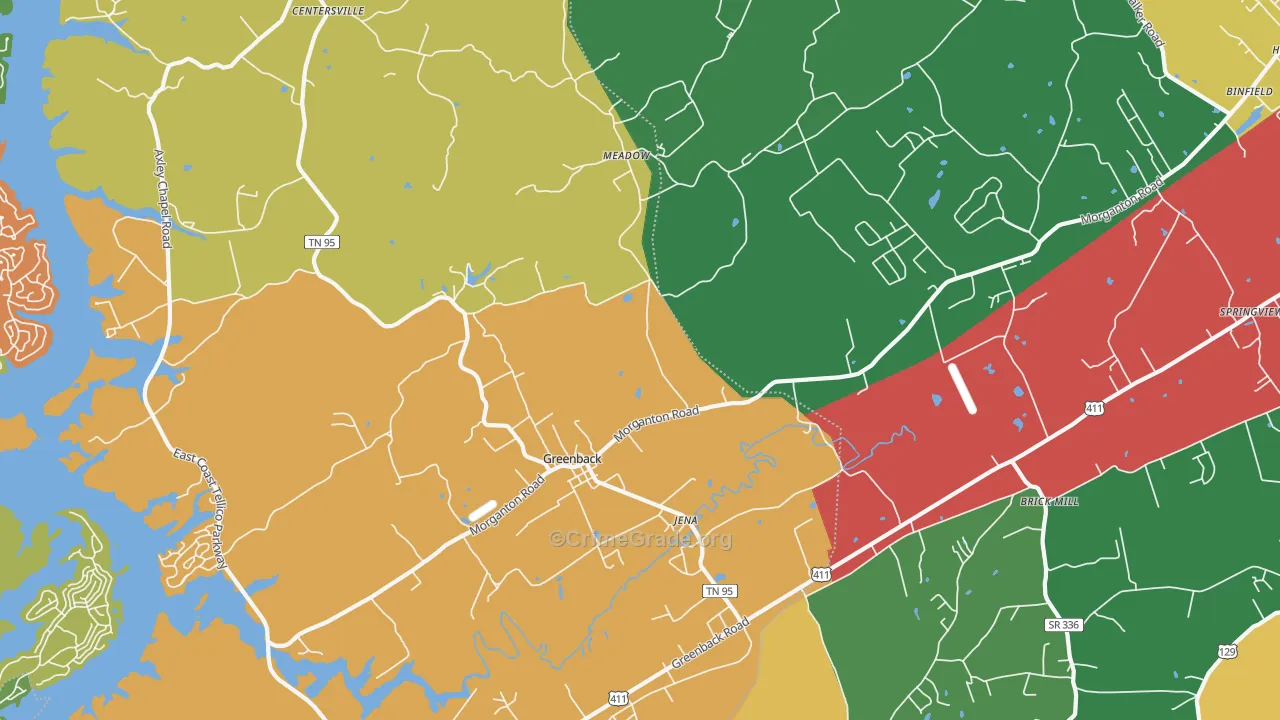 37742, TN Map of Drug-Related Crime Rates
