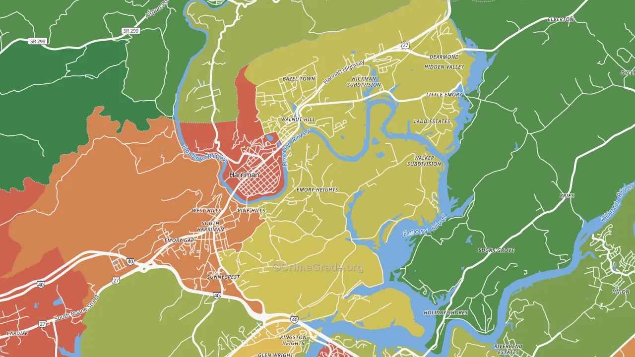 37748, TN Map of Drug-Related Crime Rates