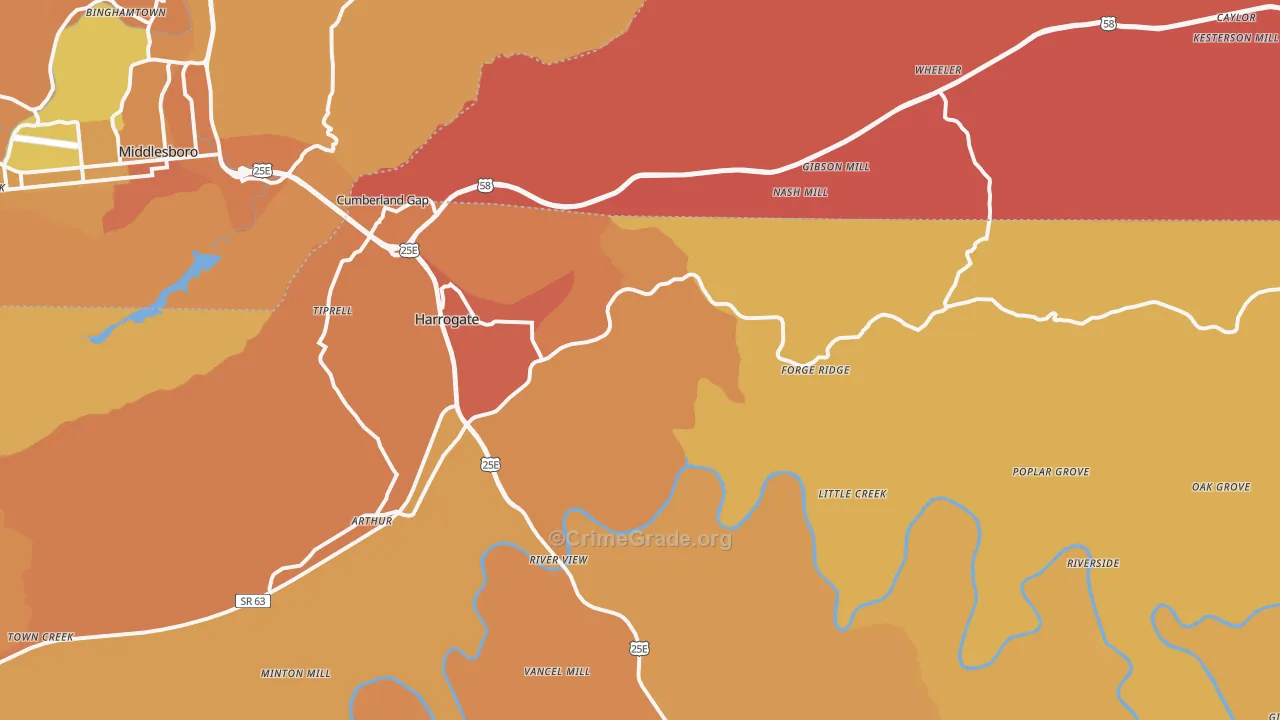 37752, TN Map of Drug-Related Crime Rates