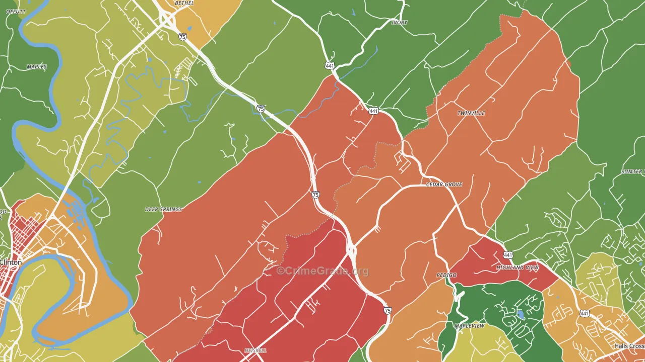 37754, TN Map of Drug-Related Crime Rates