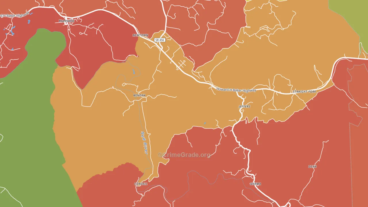 37756, TN Map of Drug-Related Crime Rates