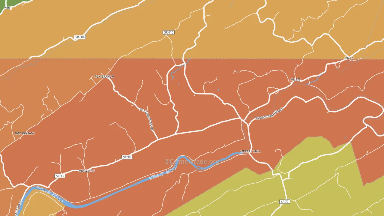 37765, TN Map of Drug-Related Crime Rates