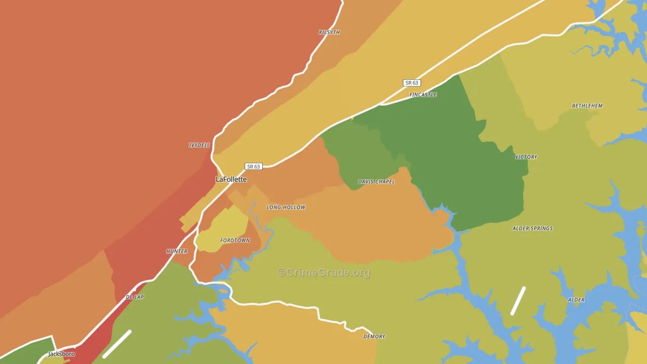 37766, TN Map of Drug-Related Crime Rates