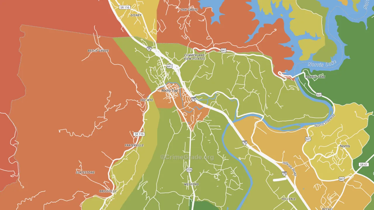 37769, TN Map of Drug-Related Crime Rates