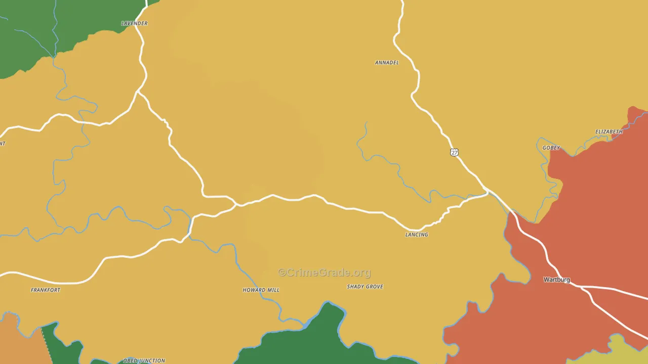 37770, TN Map of Drug-Related Crime Rates