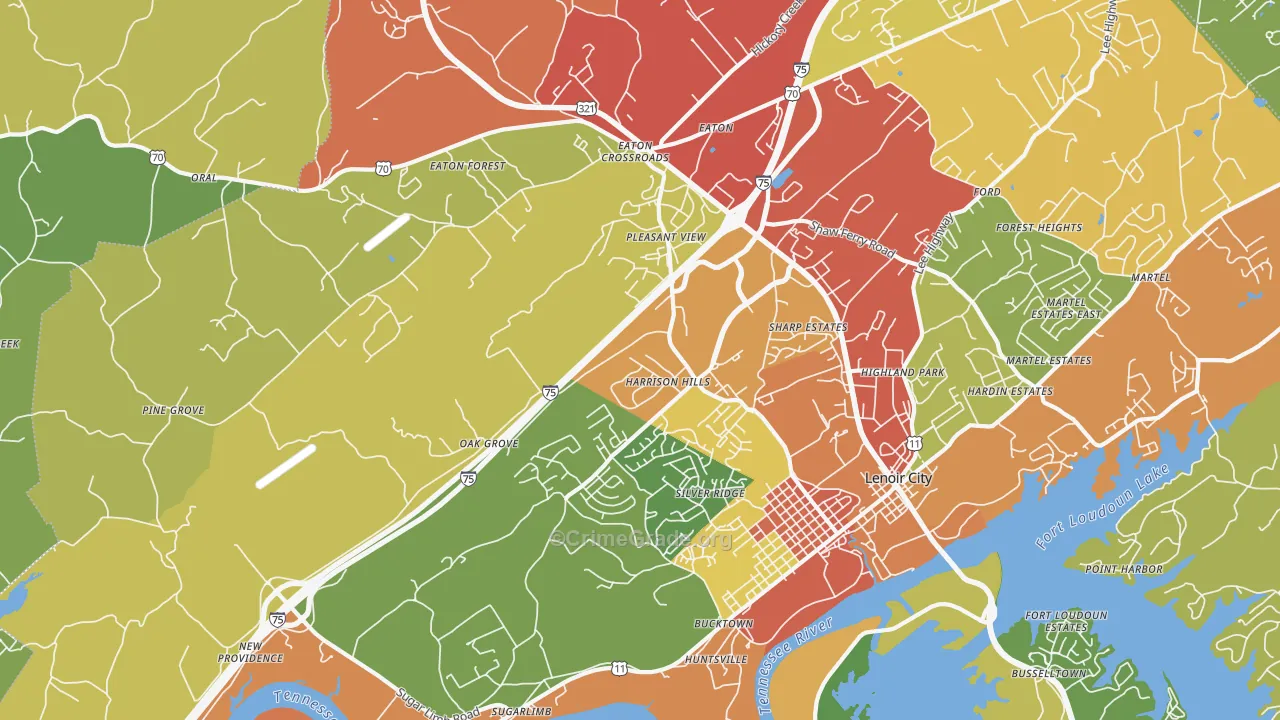 37771, TN Map of Drug-Related Crime Rates