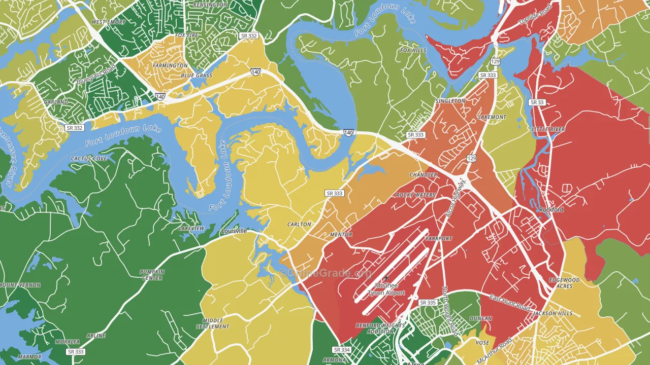 37777, TN Map of Drug-Related Crime Rates