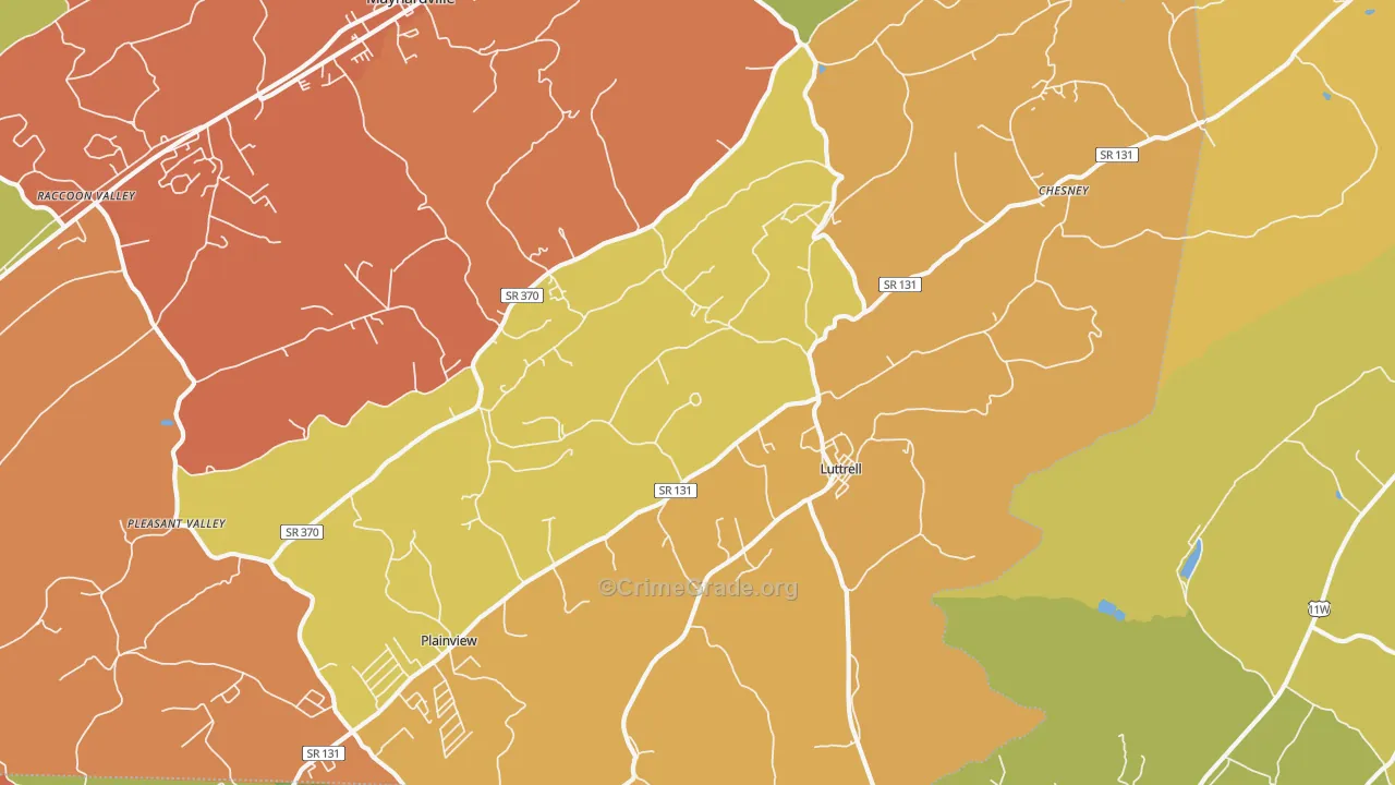 37779, TN Map of Drug-Related Crime Rates