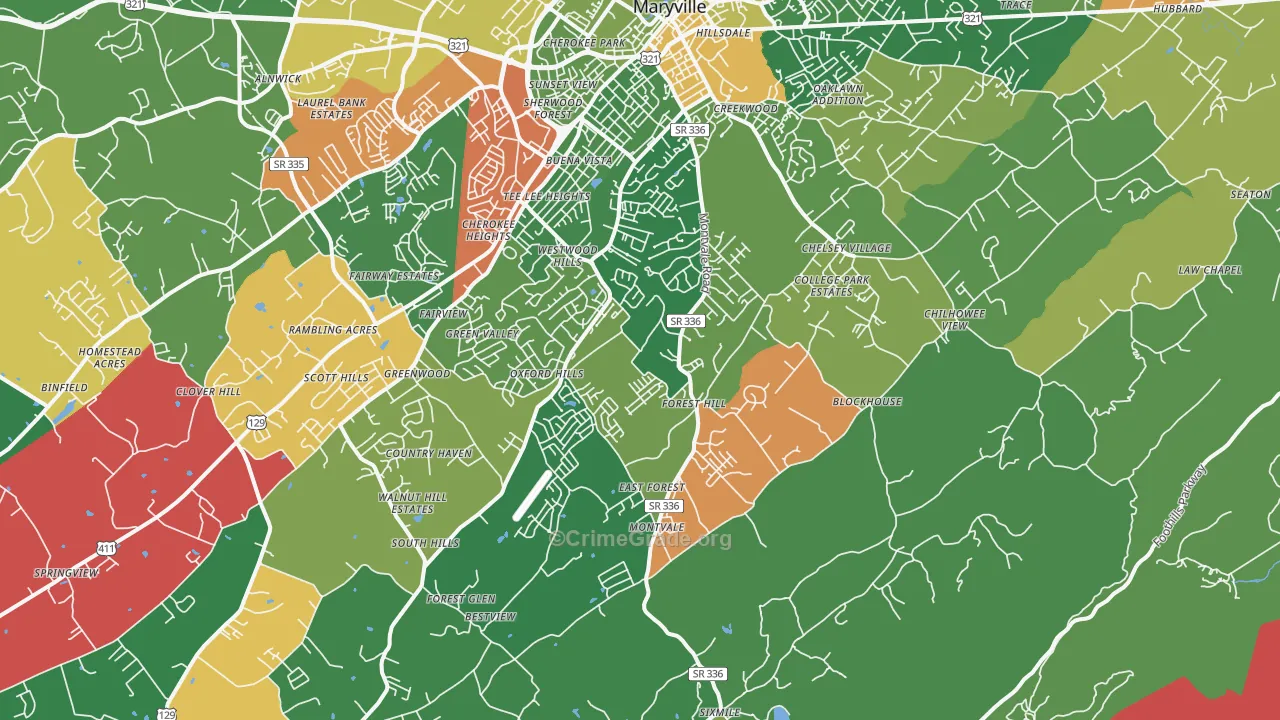 37803, TN Map of Drug-Related Crime Rates