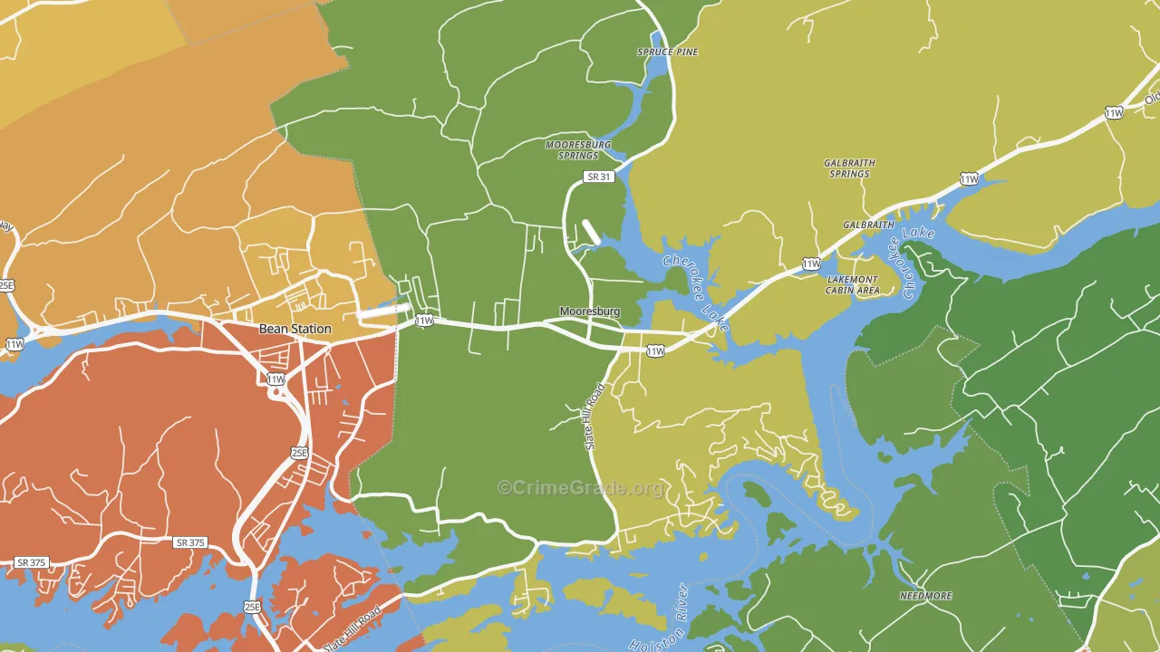 37811, TN Map of Drug-Related Crime Rates