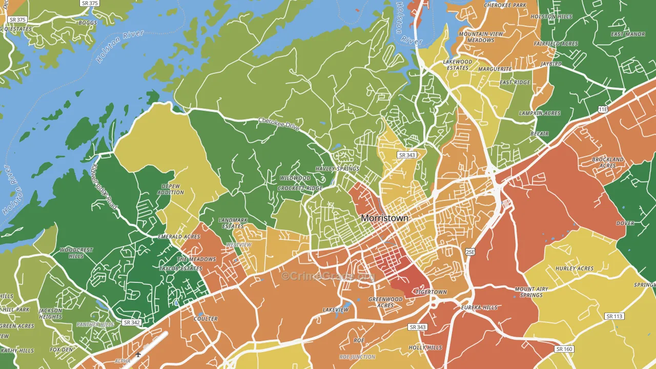 37814, TN Map of Drug-Related Crime Rates
