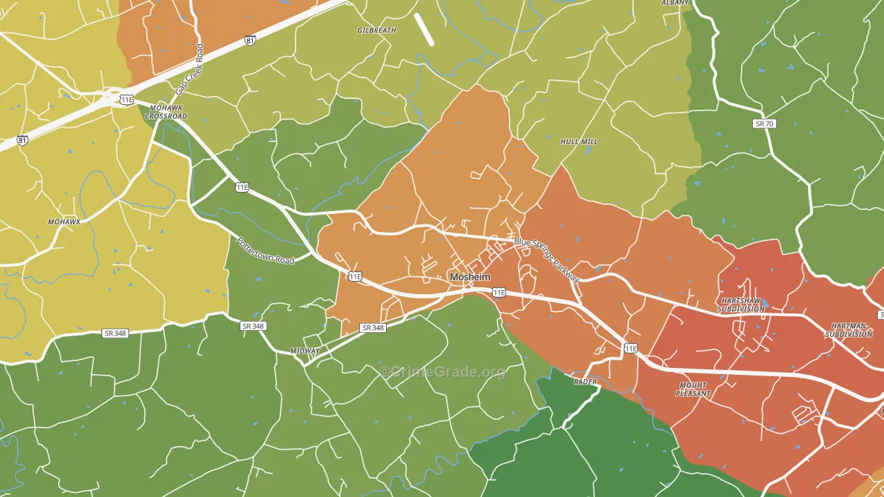 37818, TN Map of Drug-Related Crime Rates