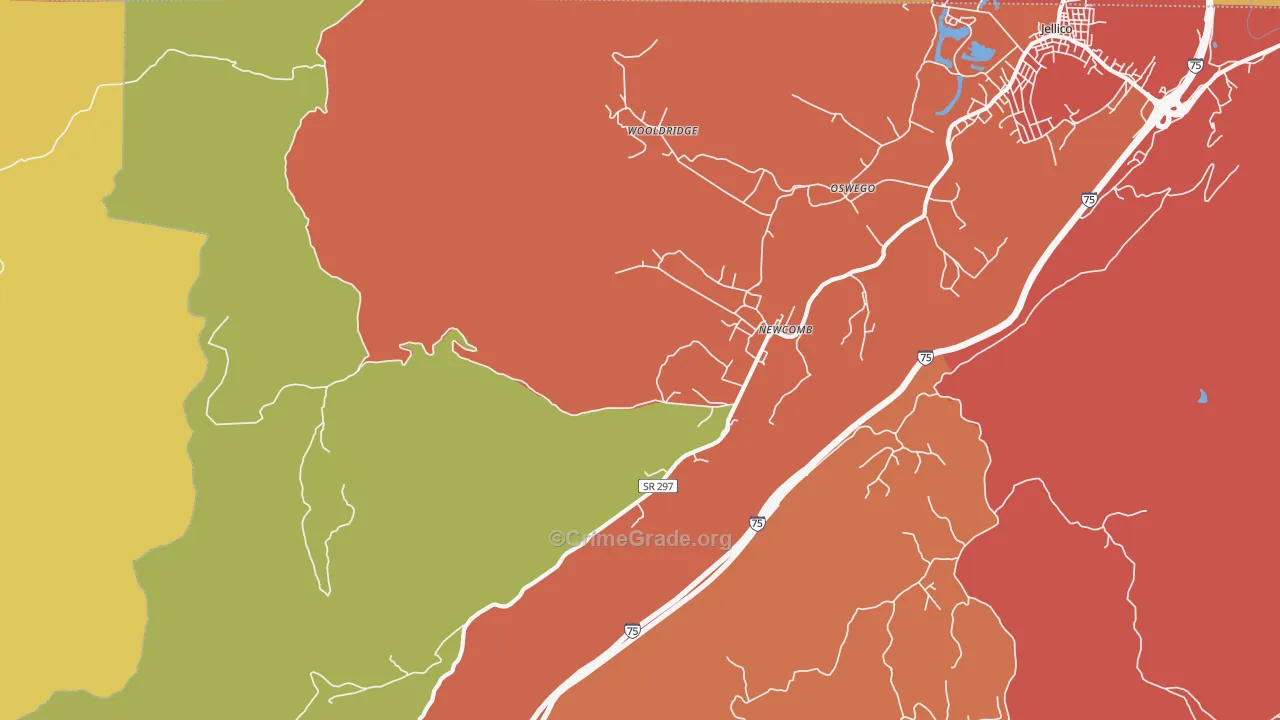 37819, TN Map of Drug-Related Crime Rates