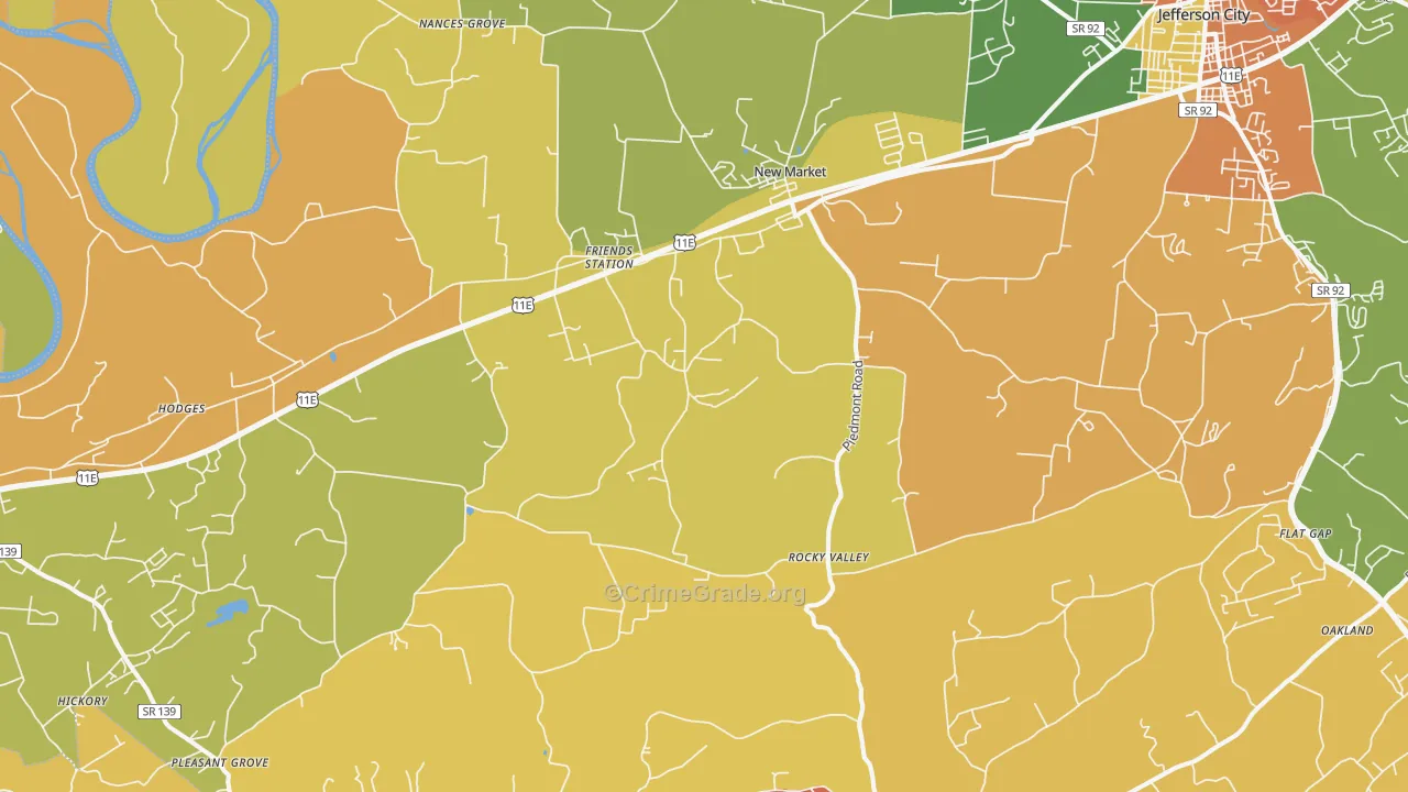 37820, TN Map of Drug-Related Crime Rates