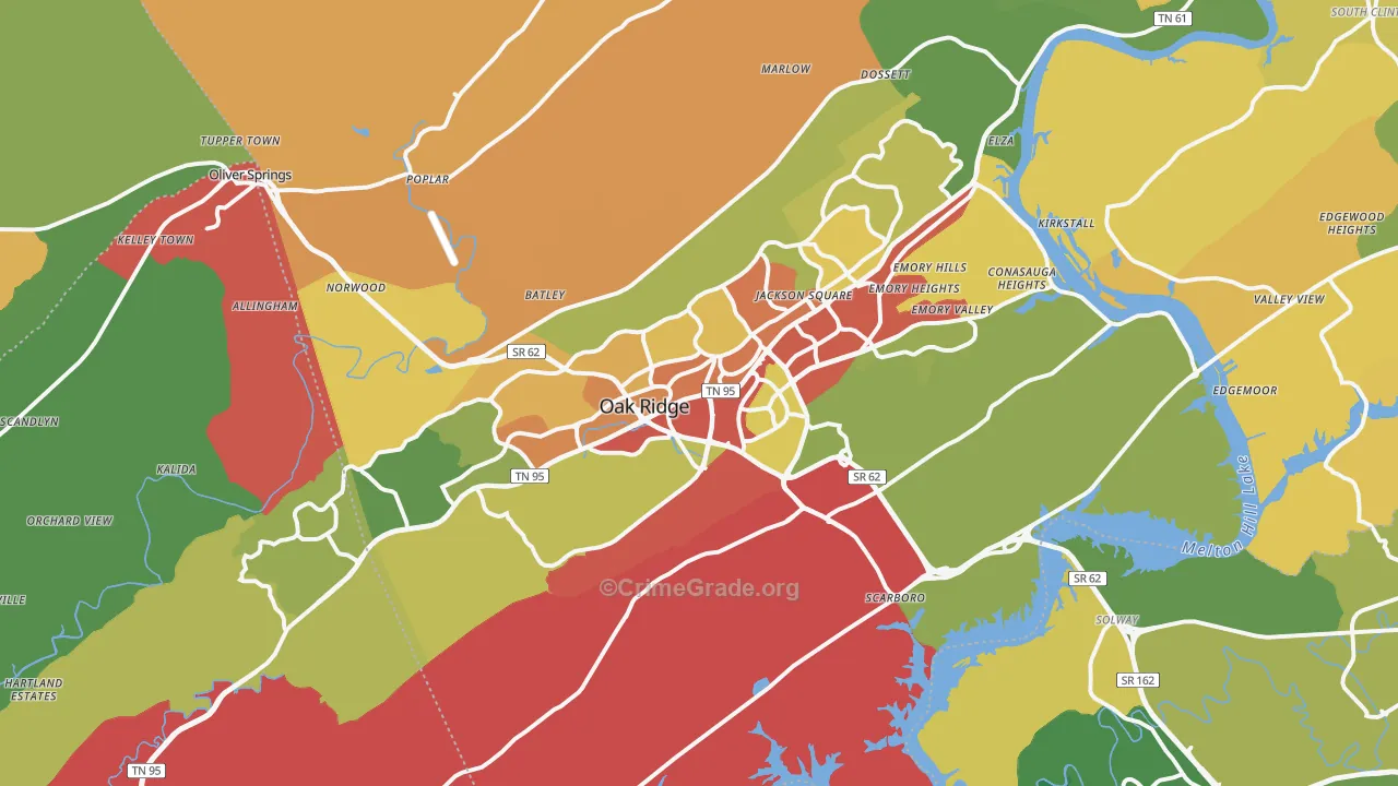 37830, TN Map of Drug-Related Crime Rates