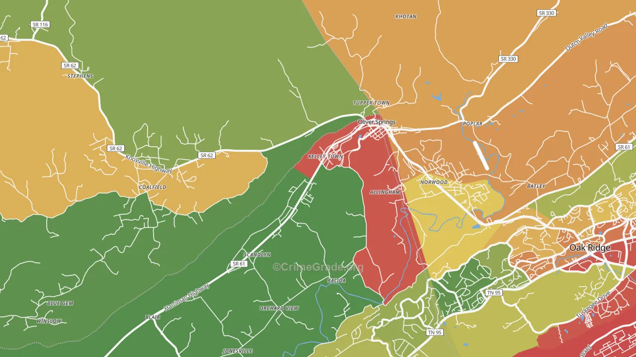 37840, TN Map of Drug-Related Crime Rates