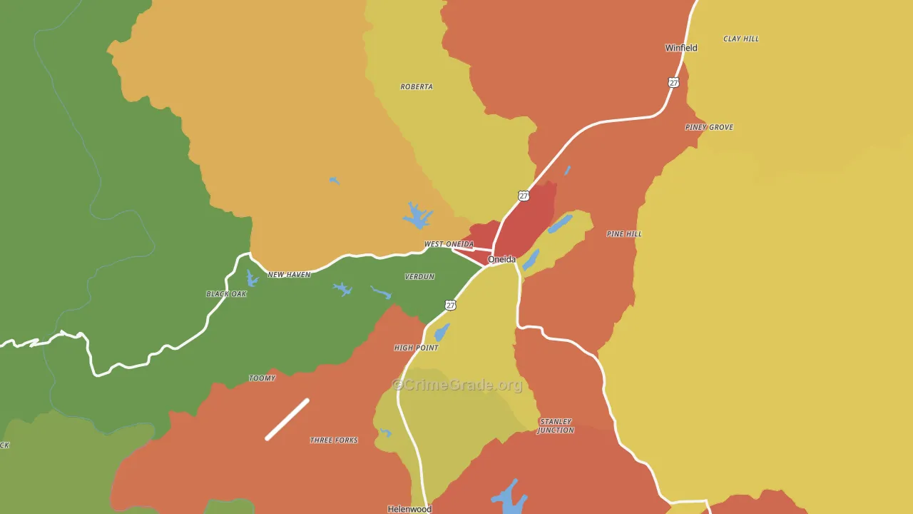 37841, TN Map of Drug-Related Crime Rates