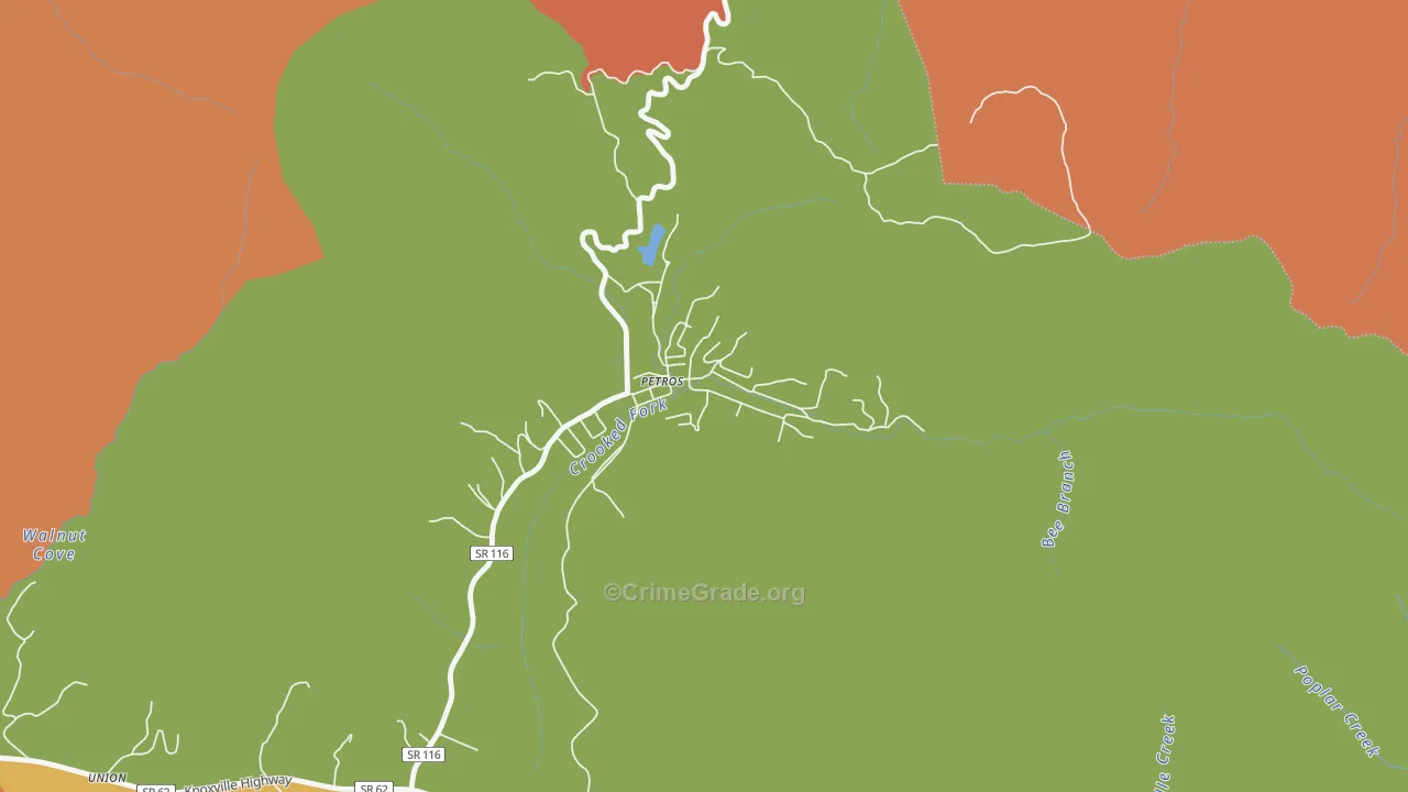 37845, TN Map of Drug-Related Crime Rates