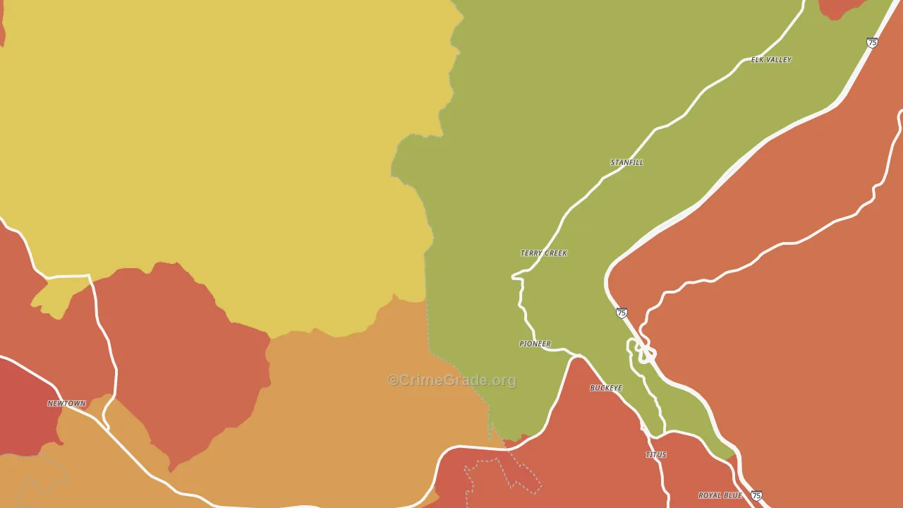 37847, TN Map of Drug-Related Crime Rates