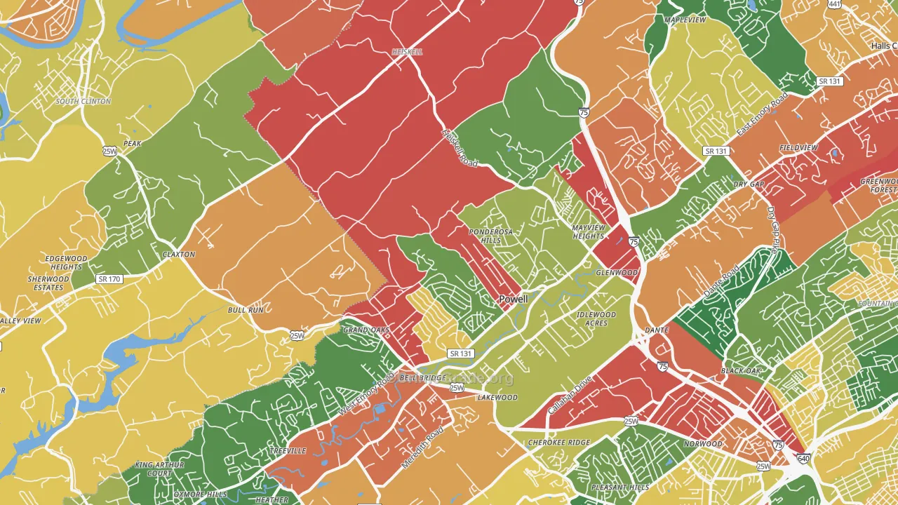 37849, TN Map of Drug-Related Crime Rates