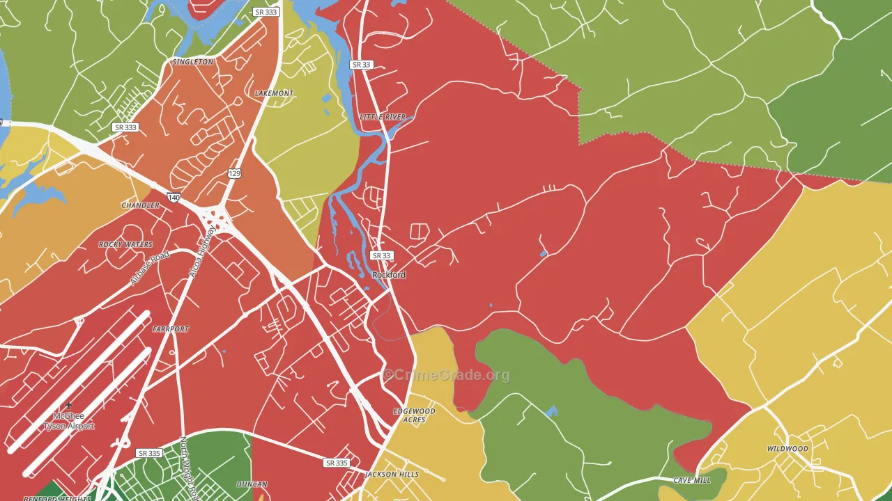 37853, TN Map of Drug-Related Crime Rates