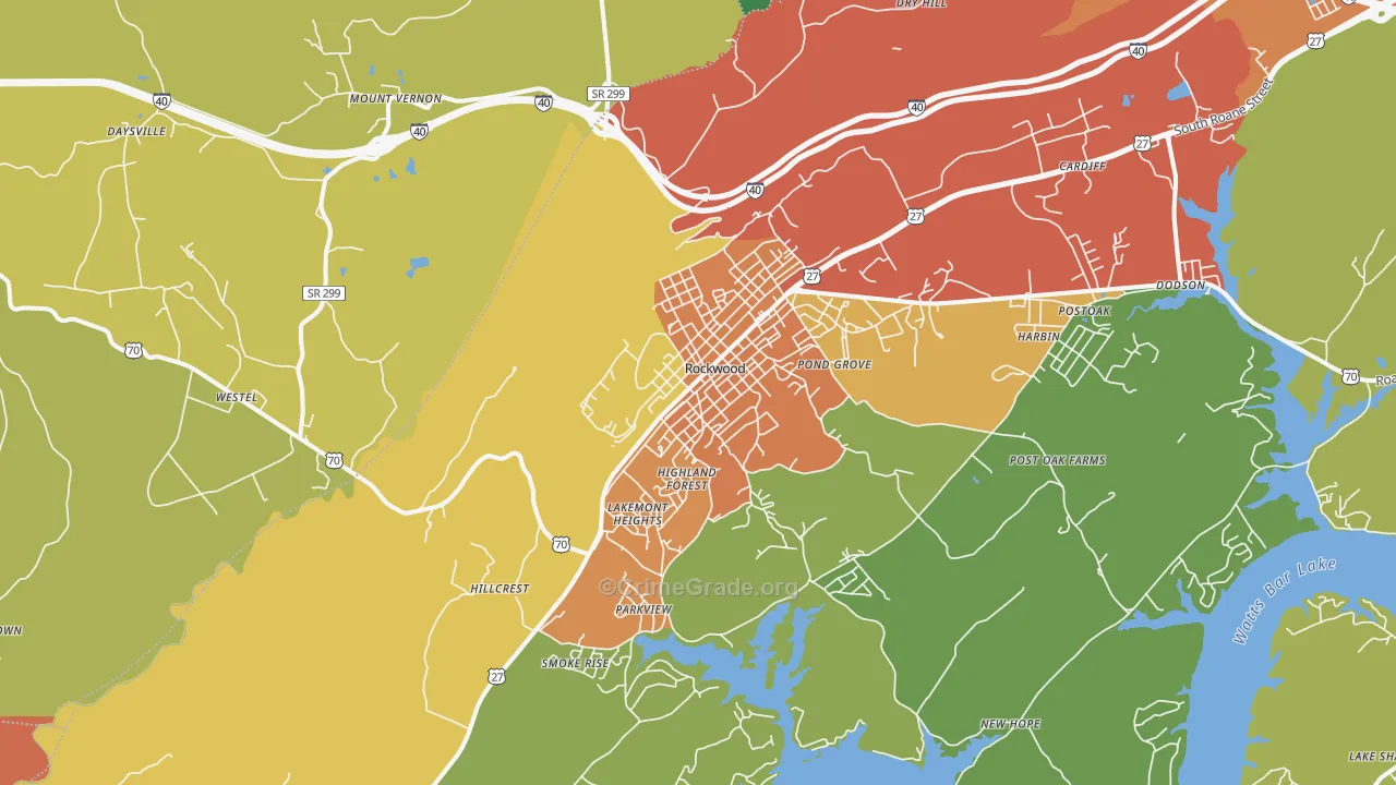37854, TN Map of Drug-Related Crime Rates