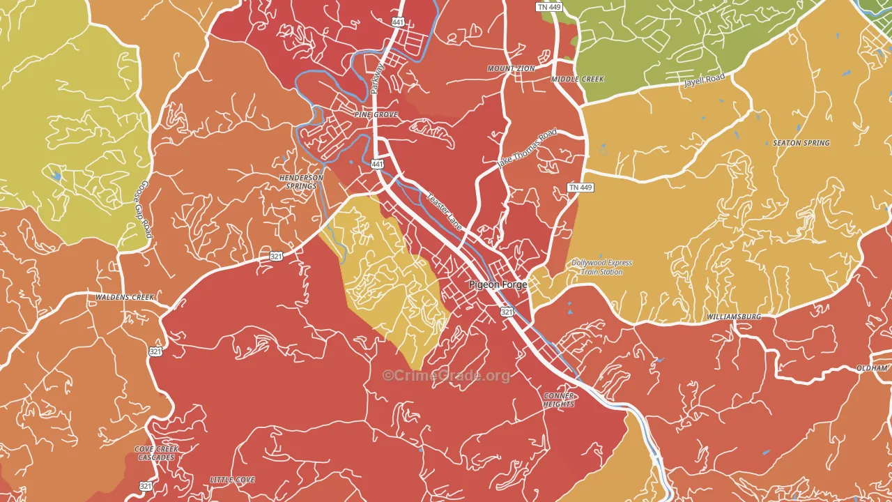 37863, TN Map of Drug-Related Crime Rates
