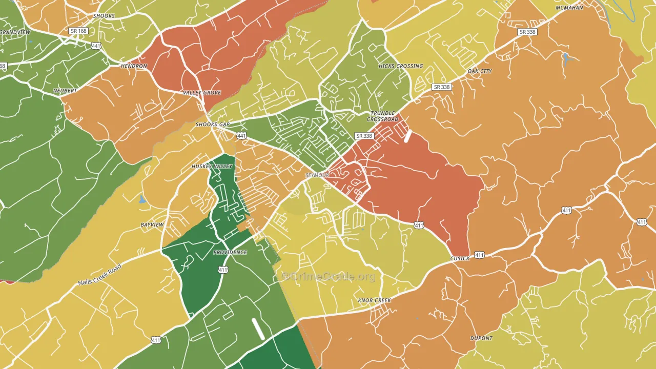 37865, TN Map of Drug-Related Crime Rates
