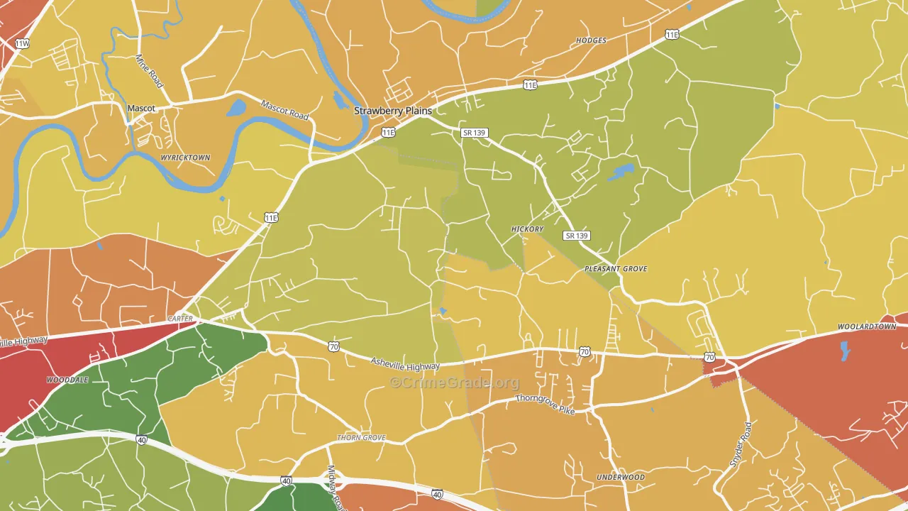 37871, TN Map of Drug-Related Crime Rates