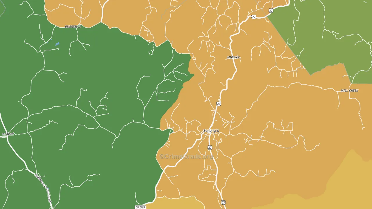 37872, TN Map of Drug-Related Crime Rates