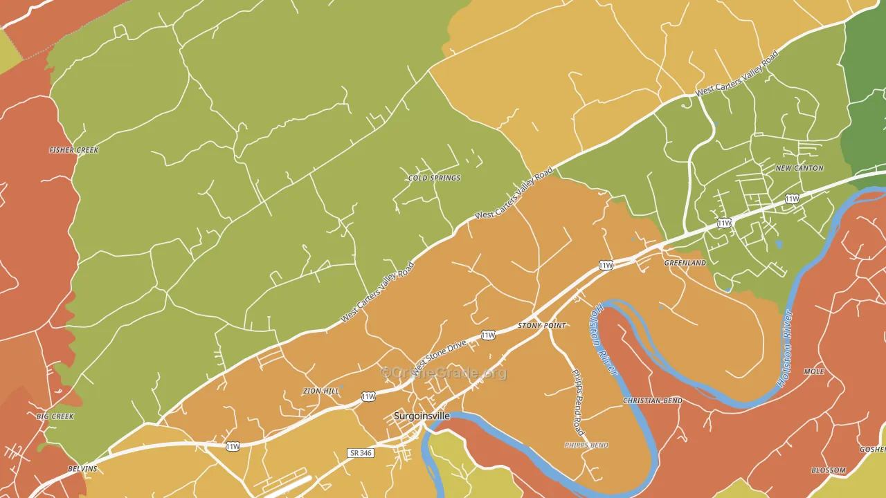 37873, TN Map of Drug-Related Crime Rates